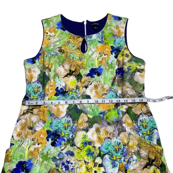 Land’s End Floral Sleeveless Sheath Dress Keyhole Neckline Pockets Sz 12 - Picture 8 of 15